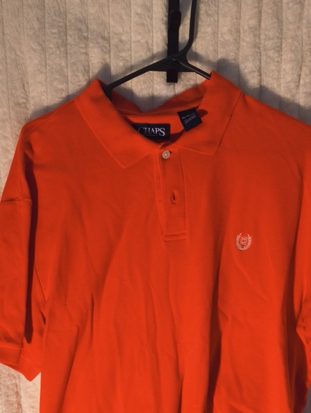 Chaps Men’s Orange Polo with Embroidered Crest